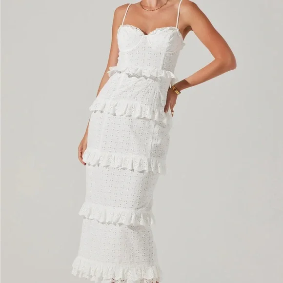 chinese dress ladies Tazia Scalloped Trim Tiered Mini Dress
